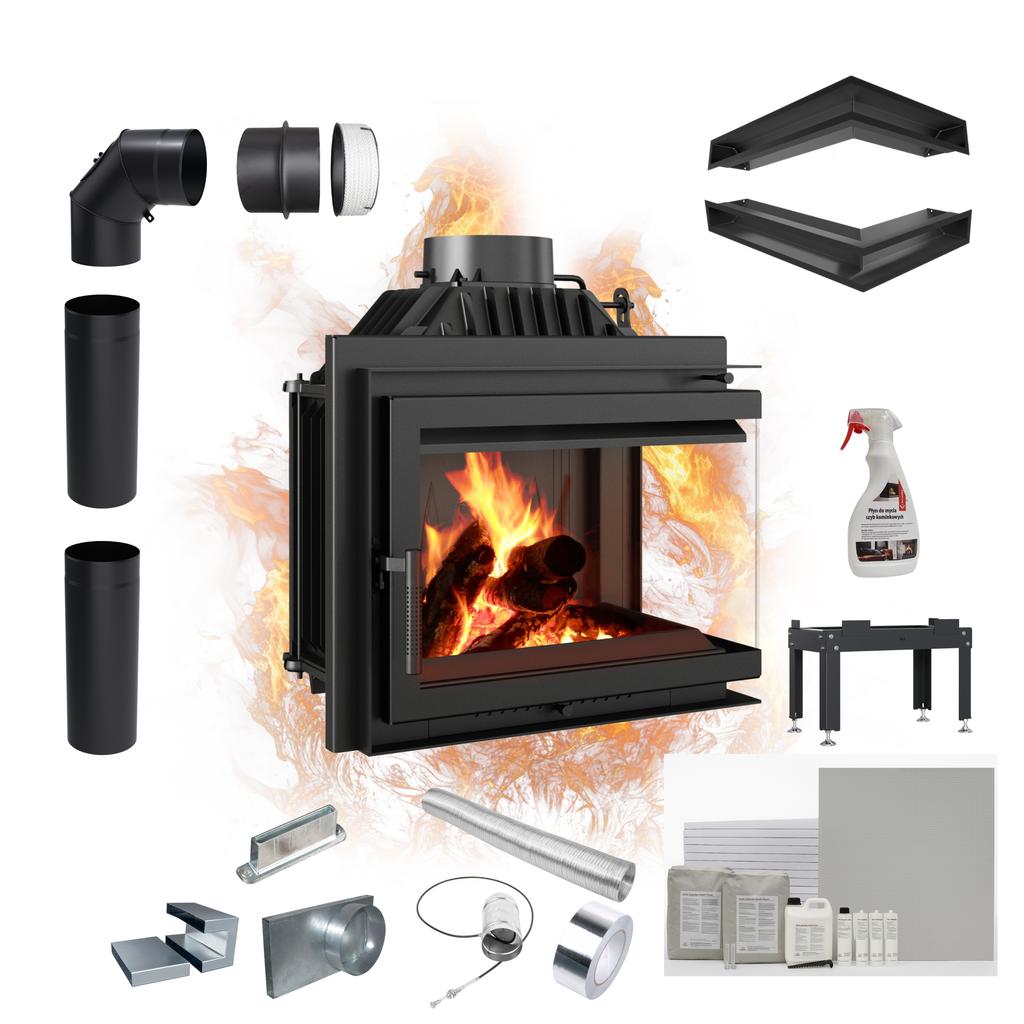 Чугунный камин KRATKI SIMPLE правый 8 кВт Ø 200