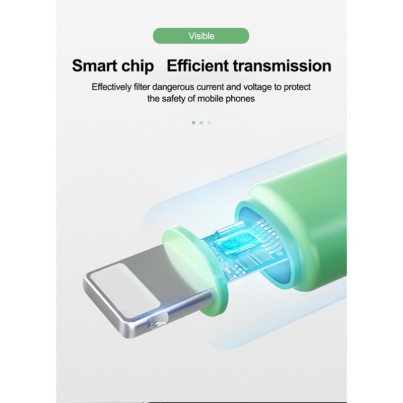 USB-кабель для iPhone 12 11 Pro Max X XR XS 8 7 6 6s 5 5s Зарядное устройство для быстрой зарядки данных USB-кабель из жидкого силикона 1/1,5/2 м