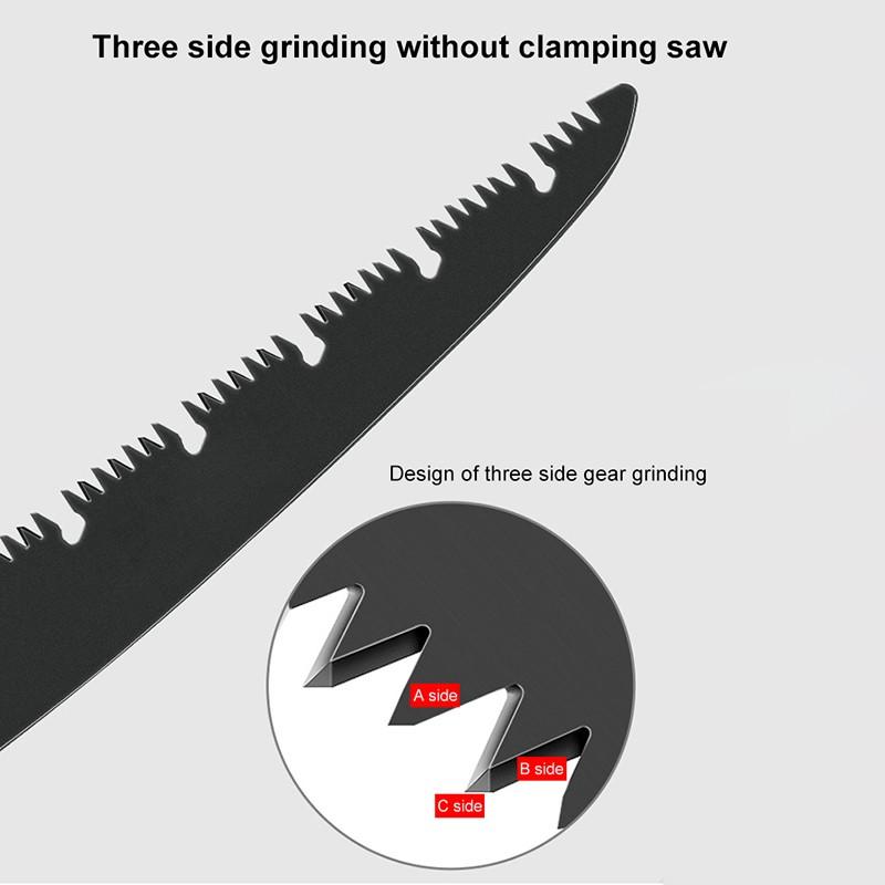 Складная пила, сверхмощная ручная пила с удлиненным лезвием для древесины, кемпинга, обрезная пила для сухой древесины с твердыми зубьями