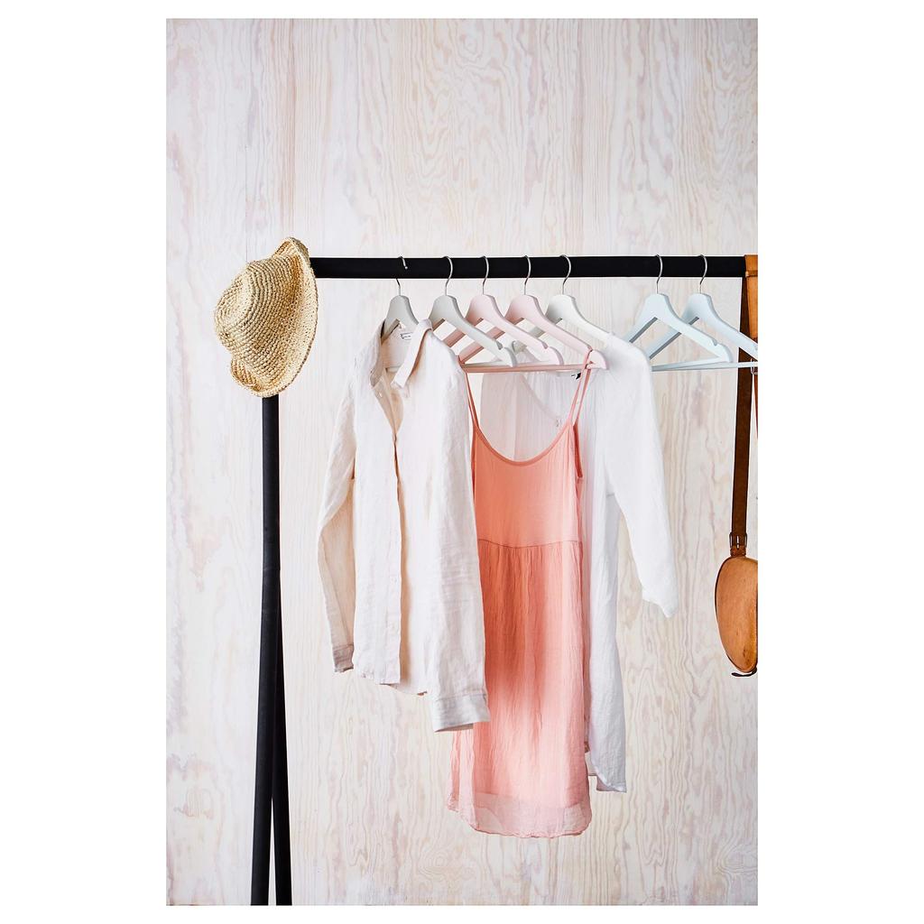 IKEA BUMERANG Solid Wood Clothes Hanger with Recessed Shoulders for and Camisoles Sets Suits, Jackets, (2 (16 Pieces), White)