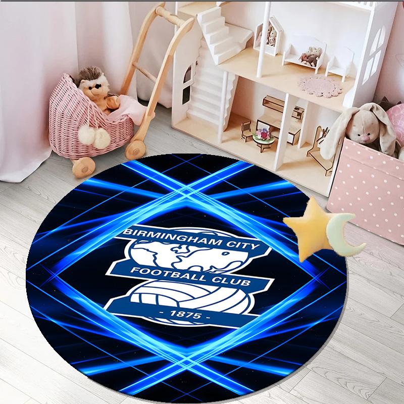 1PC round rug Birming-ham Football Club Printed Round Area Rug ,Rug For Home Office, Round Chair Rug, Decorative Carpet Fan gifts Christmas gift