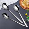 Stainless Steel Soup Spoon Durable Rust-Proof Dessert Tablespoons Comfortable Handle Round