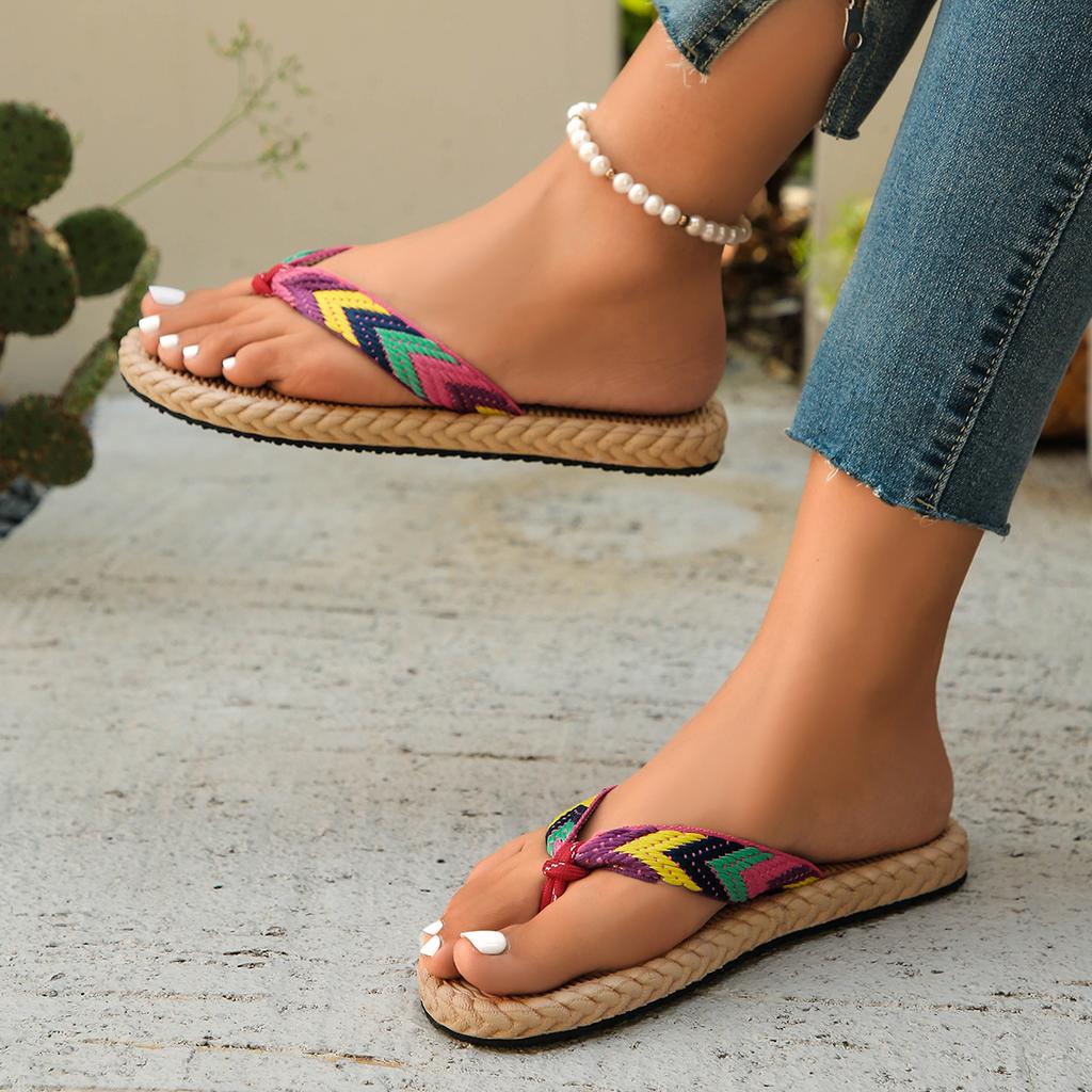 Женские тапочки Trend Anti Slip Износостойкие сандалии Шлепанцы Удобные мягкие тапочки в этническом стиле на плоской подошве Шлепанцы Женские