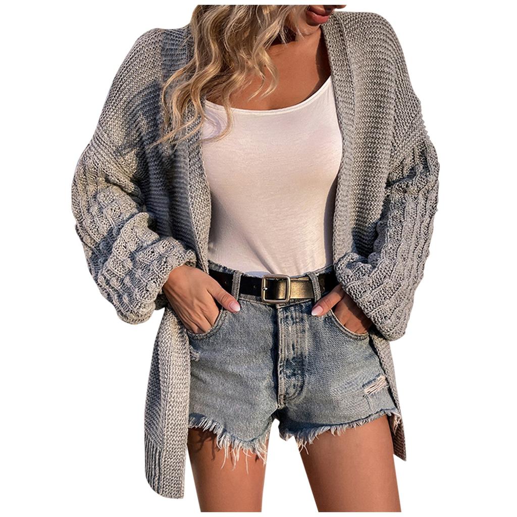 Женская мода вскользь 2022 вязаный однотонный кардиган с капюшоном-свитер пальто