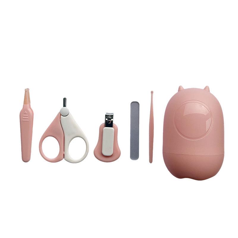 Infant Nail Care Set: Non-Slip Clippers, Nasal Forceps, Nano Glass File, and Case