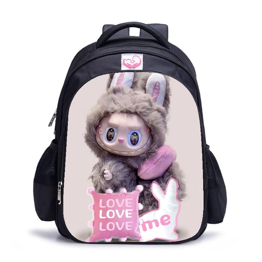 Трендовый детский рюкзак Labubu для детского сада, школьный рюкзак, черный мужской и женский рюкзак, мультяшный студенческий рюкзак 5529