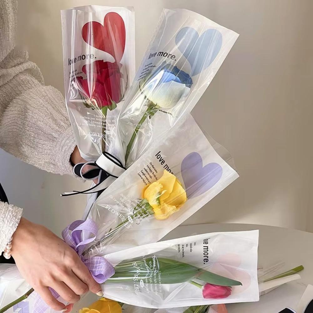 20 шт. Романтические пакеты для упаковки одного цветка, Водонепроницаемые пакеты для цветочной композиции, Декор комнаты
