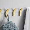 Fashion Luxury 1Pc Punch-free Black Coat Hook Space Aluminum White Hook Wall Hanging Wall Hook Bathroom Coat Hook Single Hook