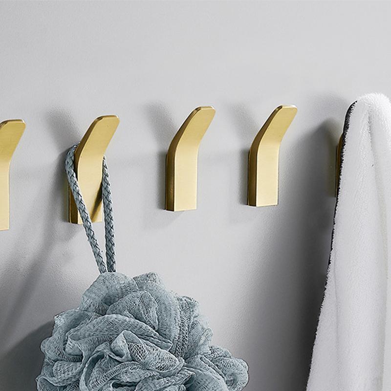 Fashion Luxury 1Pc Punch-free Black Coat Hook Space Aluminum White Hook Wall Hanging Wall Hook Bathroom Coat Hook Single Hook