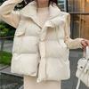 Yousheng Женское зимнее хлопковое пальто с отложным воротником, утолщенное, с подкладкой, свободное, ветрозащитное, на молнии, жилет для повседневной носки, для улицы, офиса