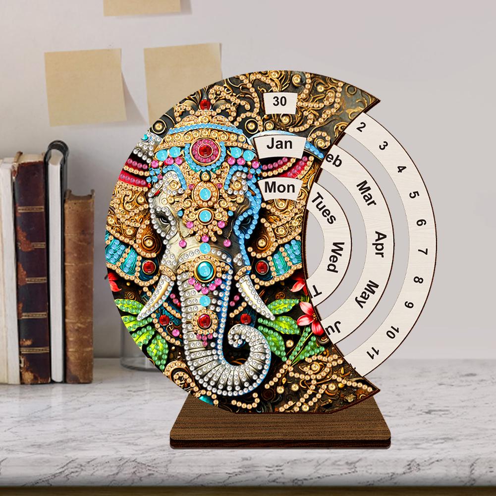 Алмазная мозаика Уникальный деревянный вращающийся календарь Вечный календарь с вращающимися месяцем, днем, неделей Настольный декор для дома и офиса