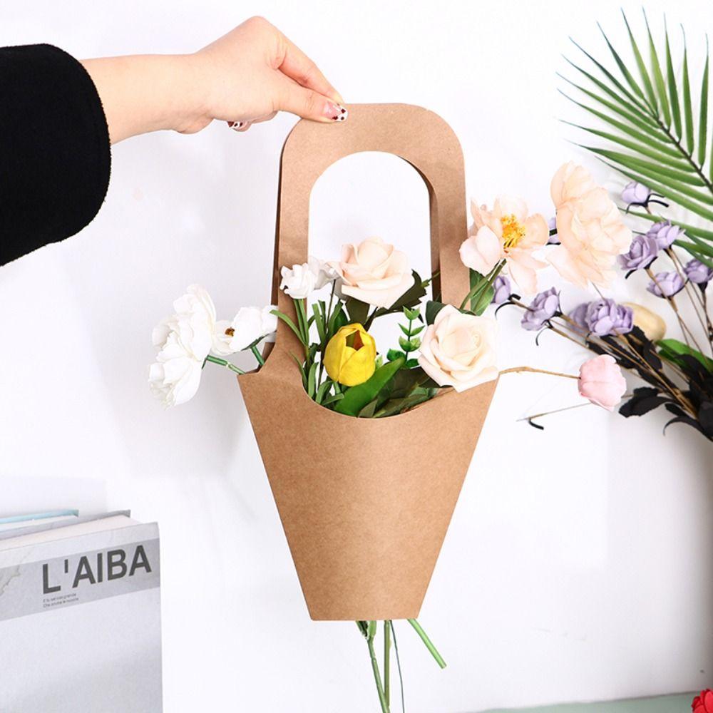 Утолщенная сумка для цветочных композиций, романтическая сумка для упаковки цветов, бумажный пакет с цветами, товары для вечеринок
