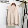 Autumn and Winter Simple V-neck Retro Vest Knitted Women's Clothing Pullover Loose Sleeveless Vest
