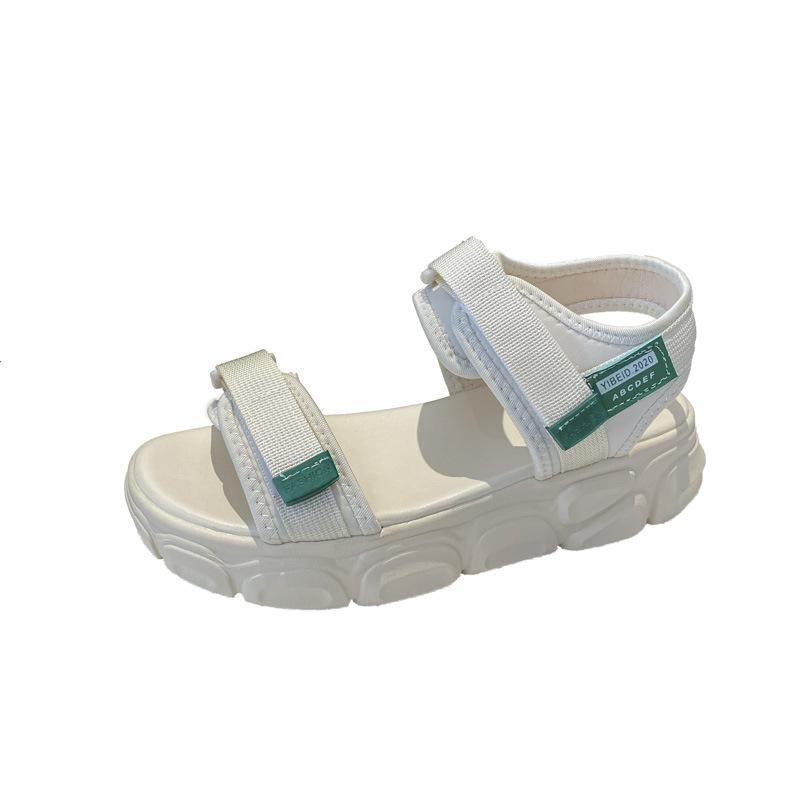 Женские летние сандалии 2025 новые ins корейская версия прилив студент простые маффины толстая подошва модные универсальные папа женские сандалии