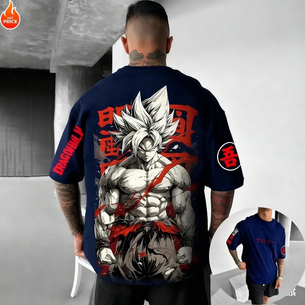 2026 Новая летняя футболка Dragon Ball 40-летие Сон Гоку 100% Хлопок Аниме Принт Большой Размер Повседневная Уличная Мода Унисекс Y2k