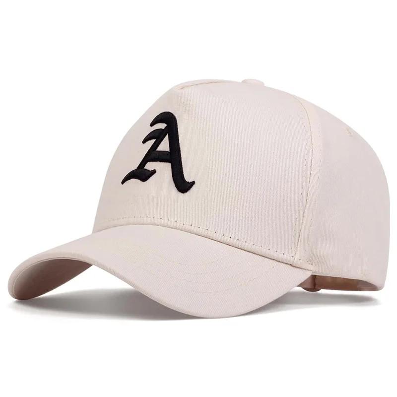 Baseball Stitching Embroidered A Lettering Alphabet Neutral Gender Women Men For Caps Spring Autumn Outdoor Adjustable Casual Hats Sunscreen Hat