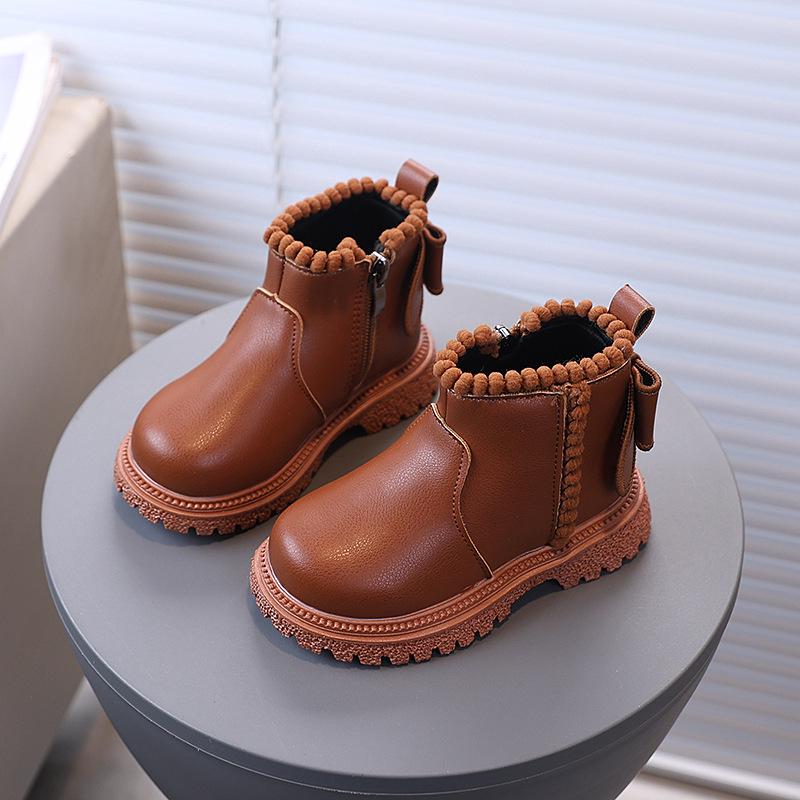 Осенние кожаные ботинки Мартинсы для девочек – Стильные, универсальные короткие ботинки для малышей