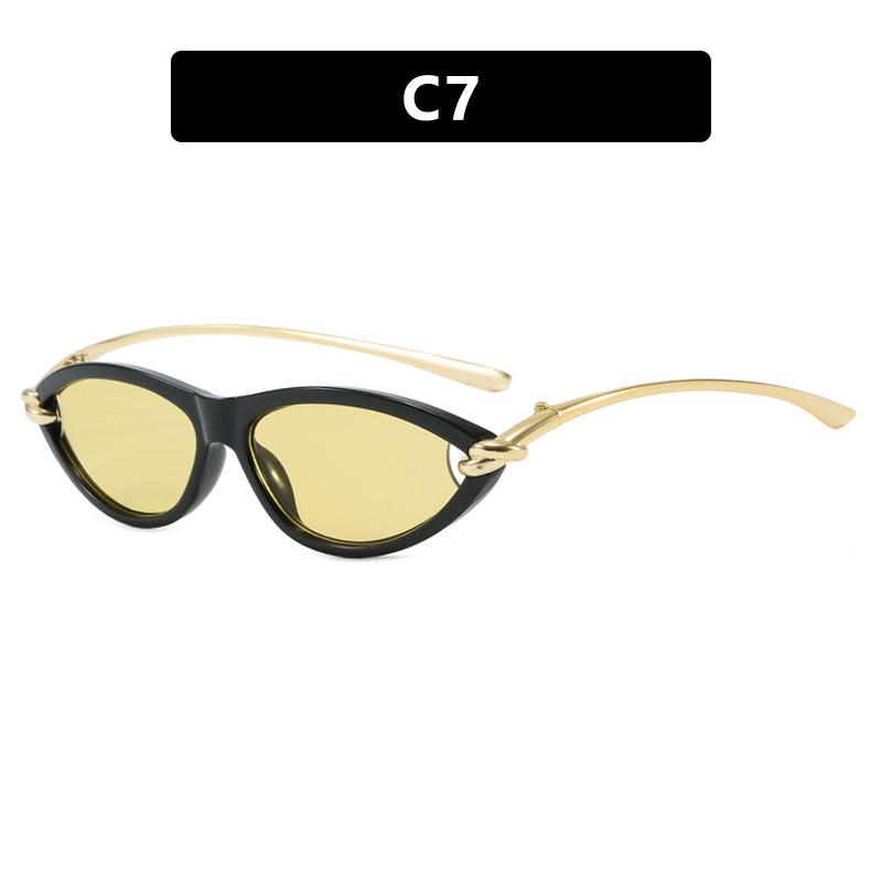 Vintage Cat Eye Sunglasses Women Luxury Brand Y2K Punk One-Piece Sun Glasses Trendy Shield Eyewear For Ladies UV400 Shades