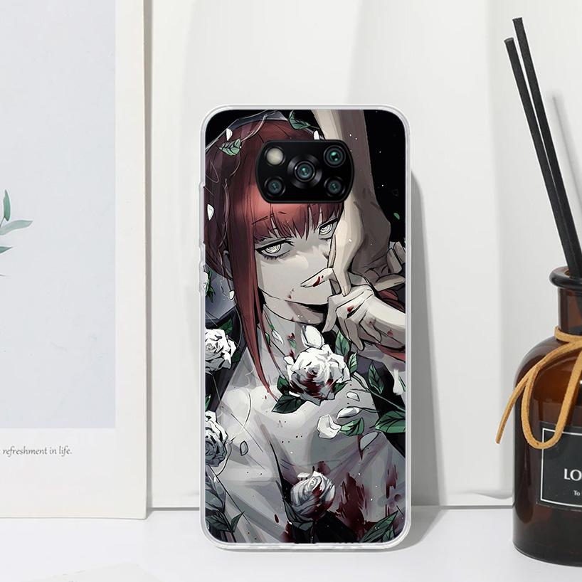 Chainsaw Makima Power Phone Case For Xiaomi Poco X7 X6 X5 X4 X3 Nfc F6 F5 Pro F4 Gt F3 F2 F1 M5S M4 M3 Art Fundas Back Cover