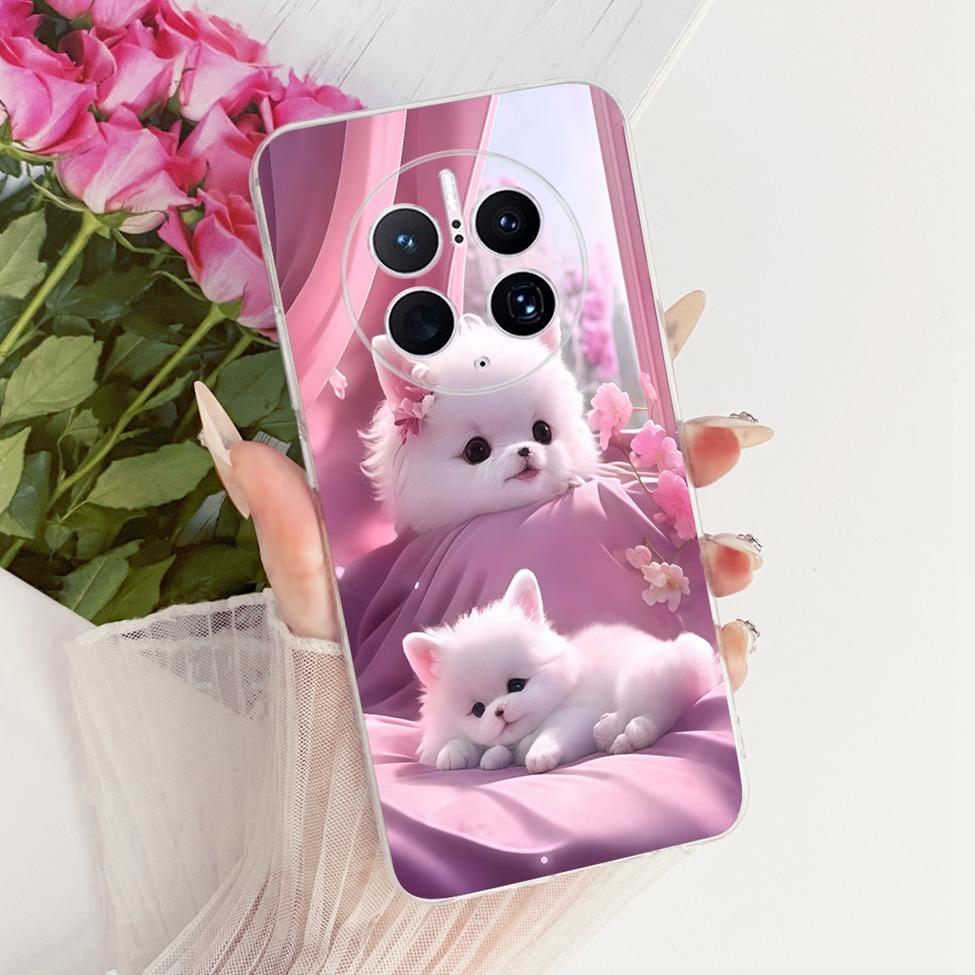 Clear Cover For Huawei Mate 50 Pro Cute Cat Fashion Butterfly Funny 2D Painted Casing For Huawei Mate 50Pro DCO-AL00 DCO-LX9