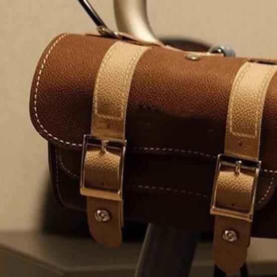 Винтажная сумка из искусственной кожи для велосипеда, водонепроницаемая, большая вместимость, универсальная, для горного велосипеда, для верхней трубы, передней рамы, руля, седла, сумка для хранения