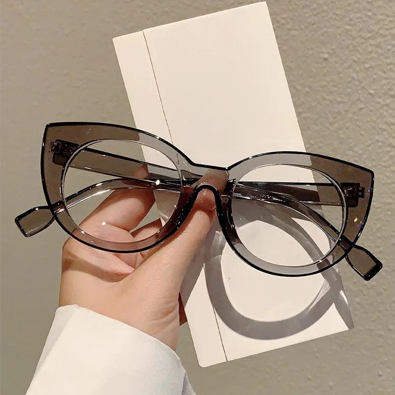 Очки с защитой от синего света для женщин, дизайнерские очки «кошачий глаз» класса люкс, модные панк-очки с мультяшной линией оправы