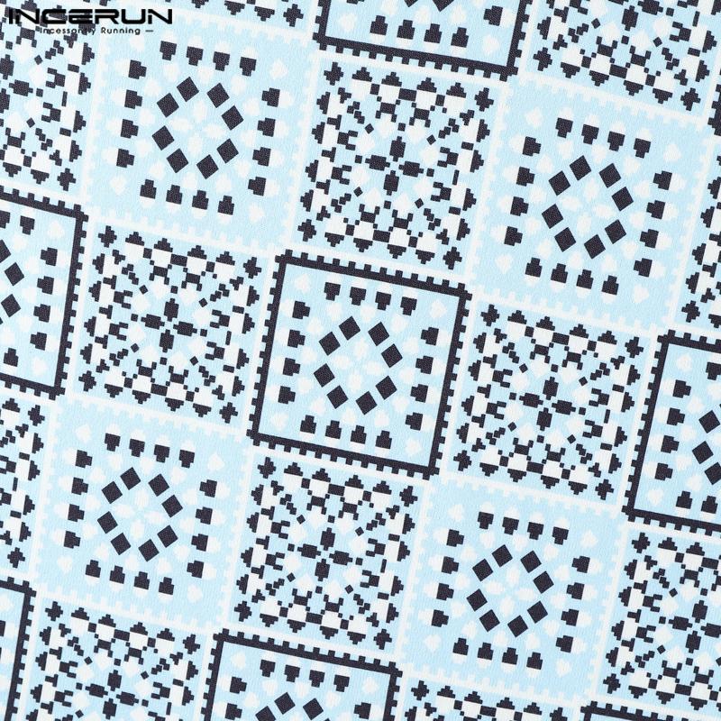 INCERUN Мужские топы без рукавов с лацканами, повседневные, тонкие, свободного кроя, с клетчатым принтом