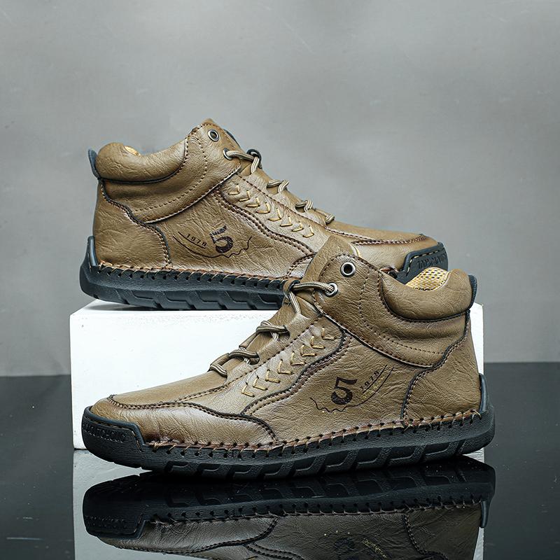 Новые осенние мужские ботинки из натуральной кожи ручной работы, кроссовки с уличным дизайном, мужская дышащая повседневная кожаная обувь, мужские ботильоны, осень, большие размеры