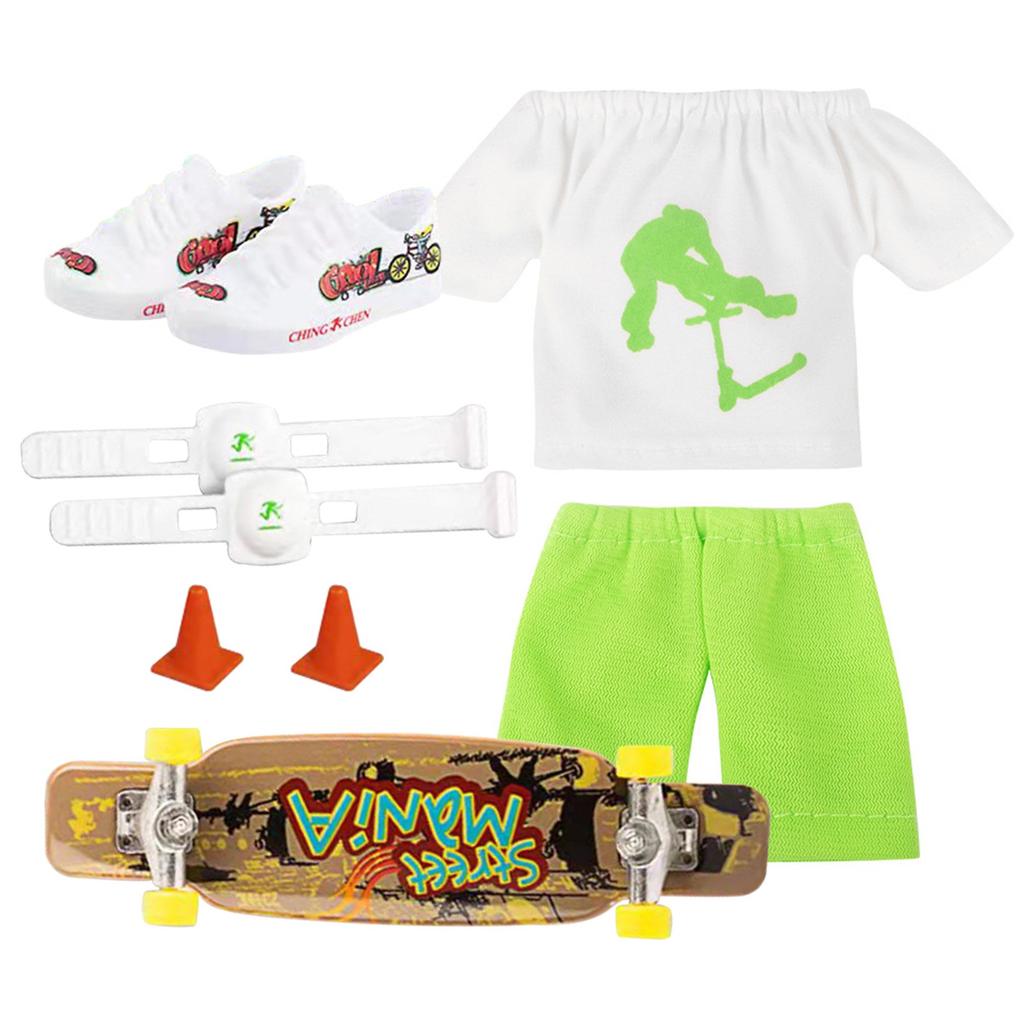 Мини-самокат для пальцев | Мини-скейтборд для пальцев со штанами и обувью