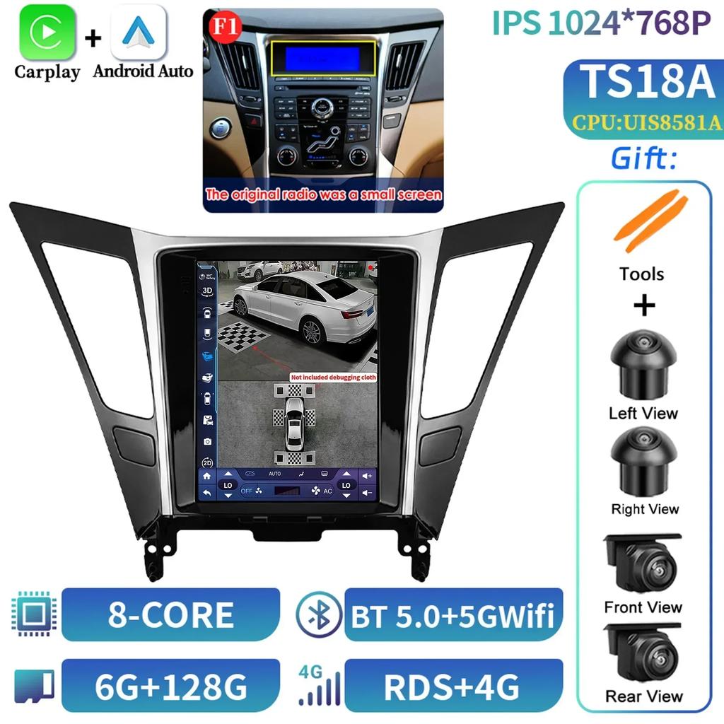 9,7-дюймовый автомобильный радиоприемник мультимедиа видео GPS для Hyundai Sonata Yf 8 2010-2018 экран Android стерео 4G беспроводная навигация стерео G