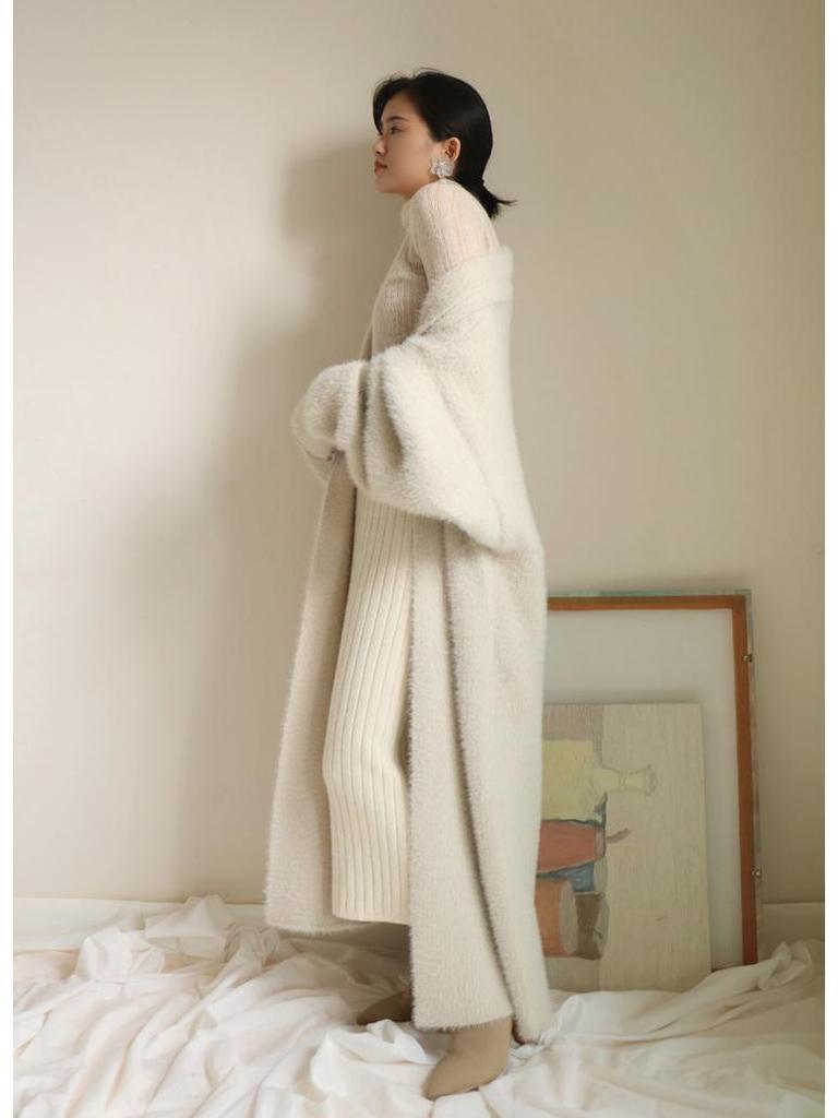 Женский кардиган свободного кроя в корейском стиле: Осень/Зима Средней длины