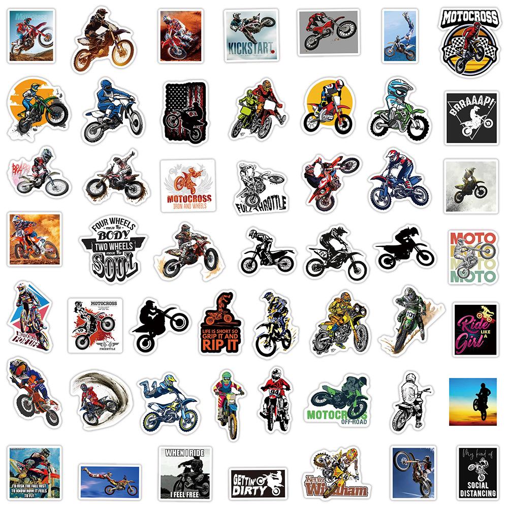 50PCS Motorcycle Club Stickers: Racing Helmet Decor, Street Rider Helmet Bulk Stickers, Car Accessories & School Supplies