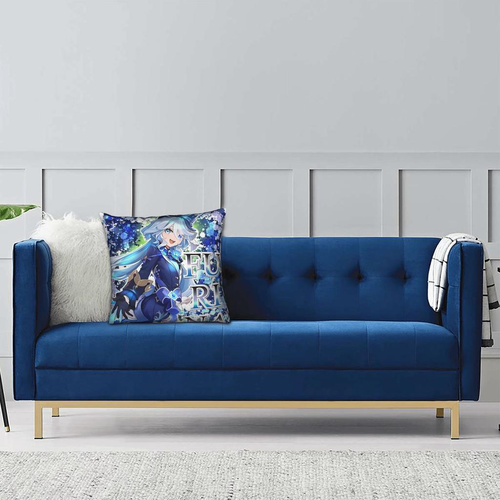 Furina Genshin Impact Waifu Pillowcase Double-Sided Printing Polyester Cushion Cover Decoration Pillow Case Cover Car Square