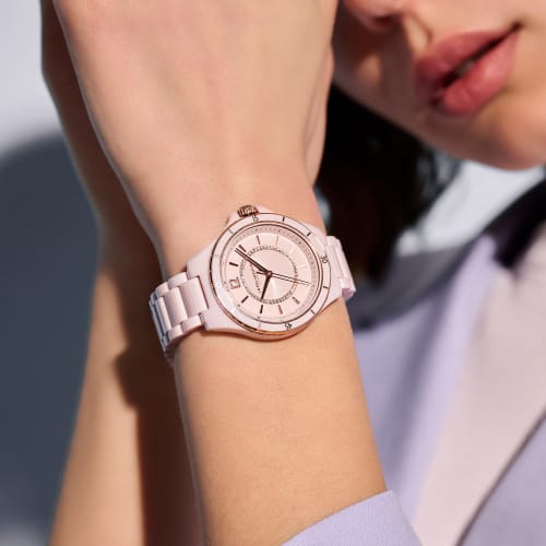 Authorized Retailer: OLIVIA BURTON Women's Sport Luxe 36mm Ceramic Brushed Bracelet Watch (ob24000035)