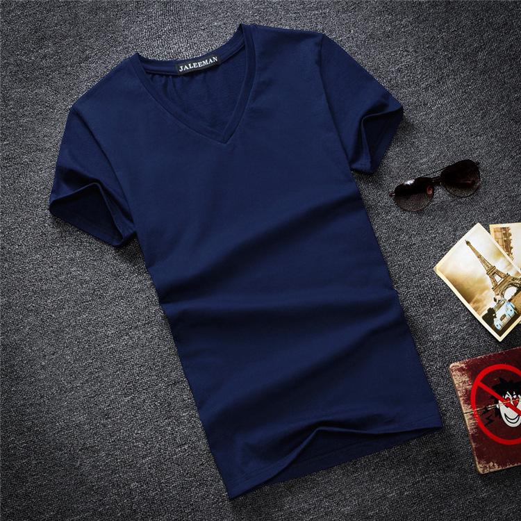 Летняя фестивальная мужская футболка с V-образным вырезом и коротким рукавом, однотонная, 2025 года — модная и стильная, большого размера