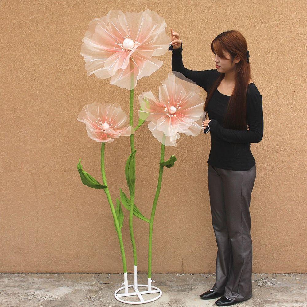 Hollow Fake Flower 3D Artificial Flowers Window Display Photography Props Outdoor Shopping Mall