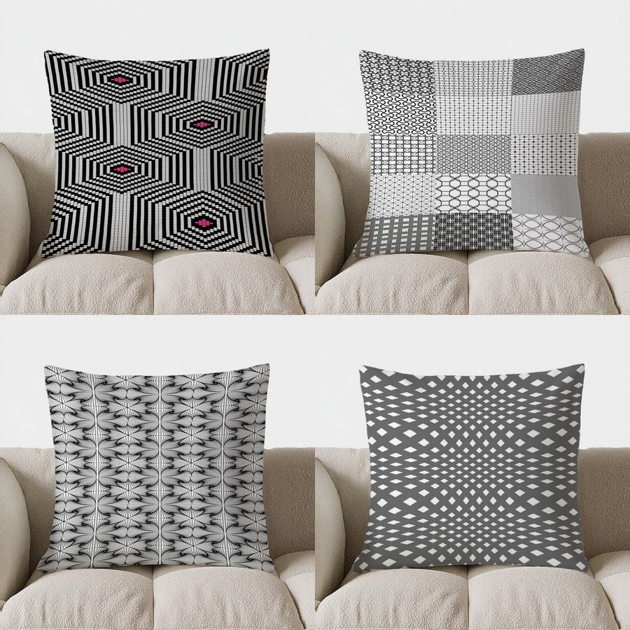 Домашний декор Геометрический узор Наволочка для диванной подушки Подходит для дивана, спальни, автомобильной подушки