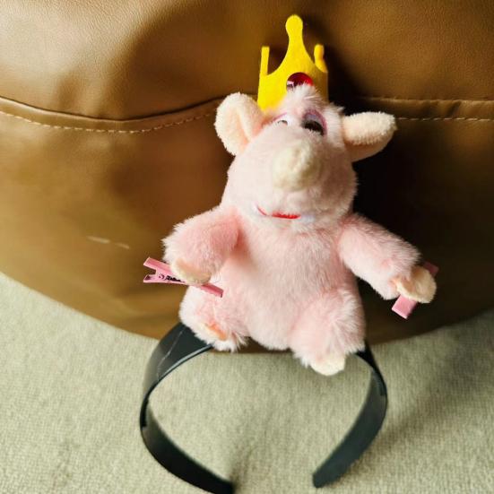 Повязка на голову Cooking Mouse King с 2 зажимами, легкая, плюшевая повязка для волос в виде мыши, противоскользящая, набитая