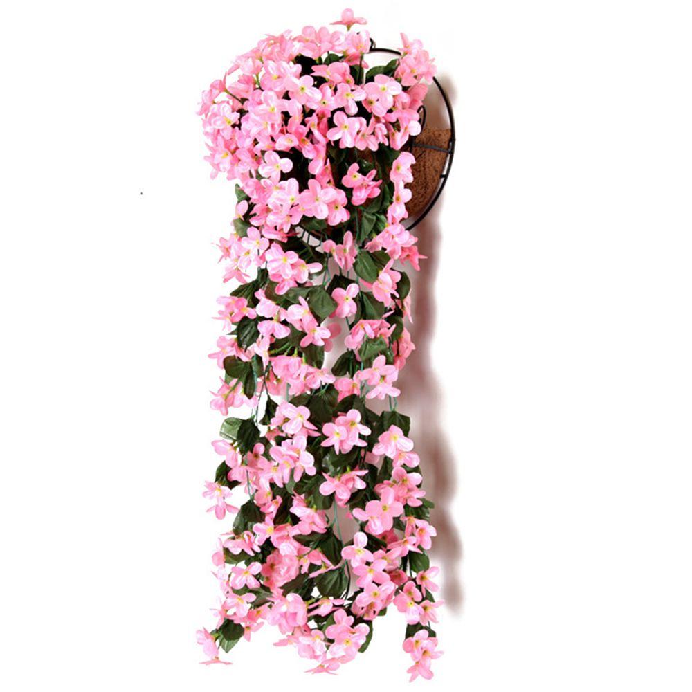 Home Decor Garland Vine Artificial Flower Silk Violet Rattan Garden Wall Hanging Plant