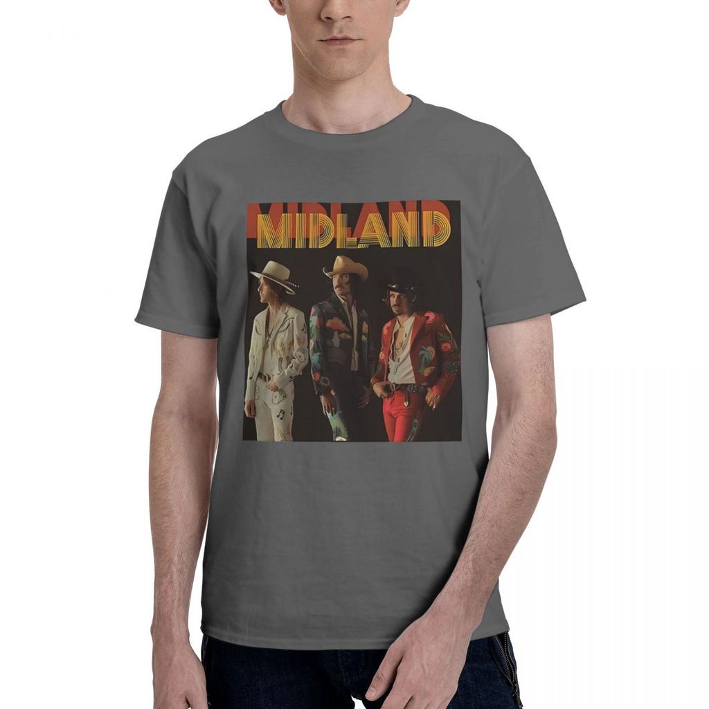 Midland Band 100 Хлопок Повседневный Дышащий Удобный Милый Дизайнерская Одежда Мужская Футболка с Графикой
