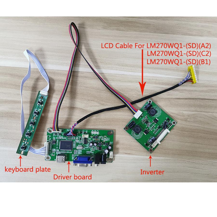 27" ЖК-контроллер плата драйвера комплект дисплея монитора для LM270WQ1-SDA1/SDA2/SDC2/SDB1