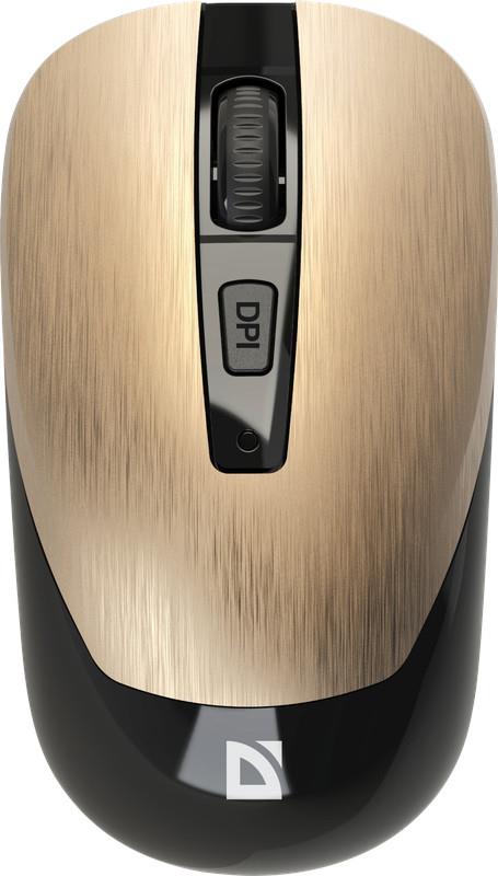 Defender WAVE -995 wireless mouse, optical, non-click, silent, 1600dpi, gold