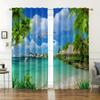 2 панели 3D пляжный пейзаж узор шторы светофильтрация оконный комплект штор для гостиной спальни домашний декор