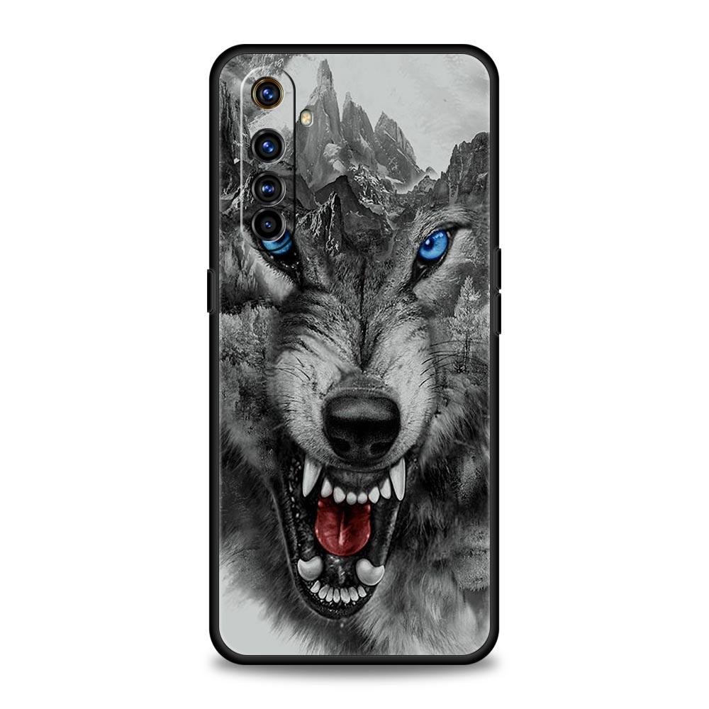 Животное Волк Для Realme 9i Роскошный Чехол для Телефона 9 8 5G GT2 7 6 Pro Plus 8i C21 C3 C11 C25 Мягкий Черный Силиконовый Чехол Coque Fundas