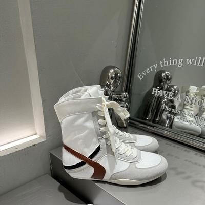 Серия Miu увеличение внутренней высоты повседневные кожаные боксерки женские легкие и удобные дышащие спортивные ветрозащитные цветная комбинация высокий верх