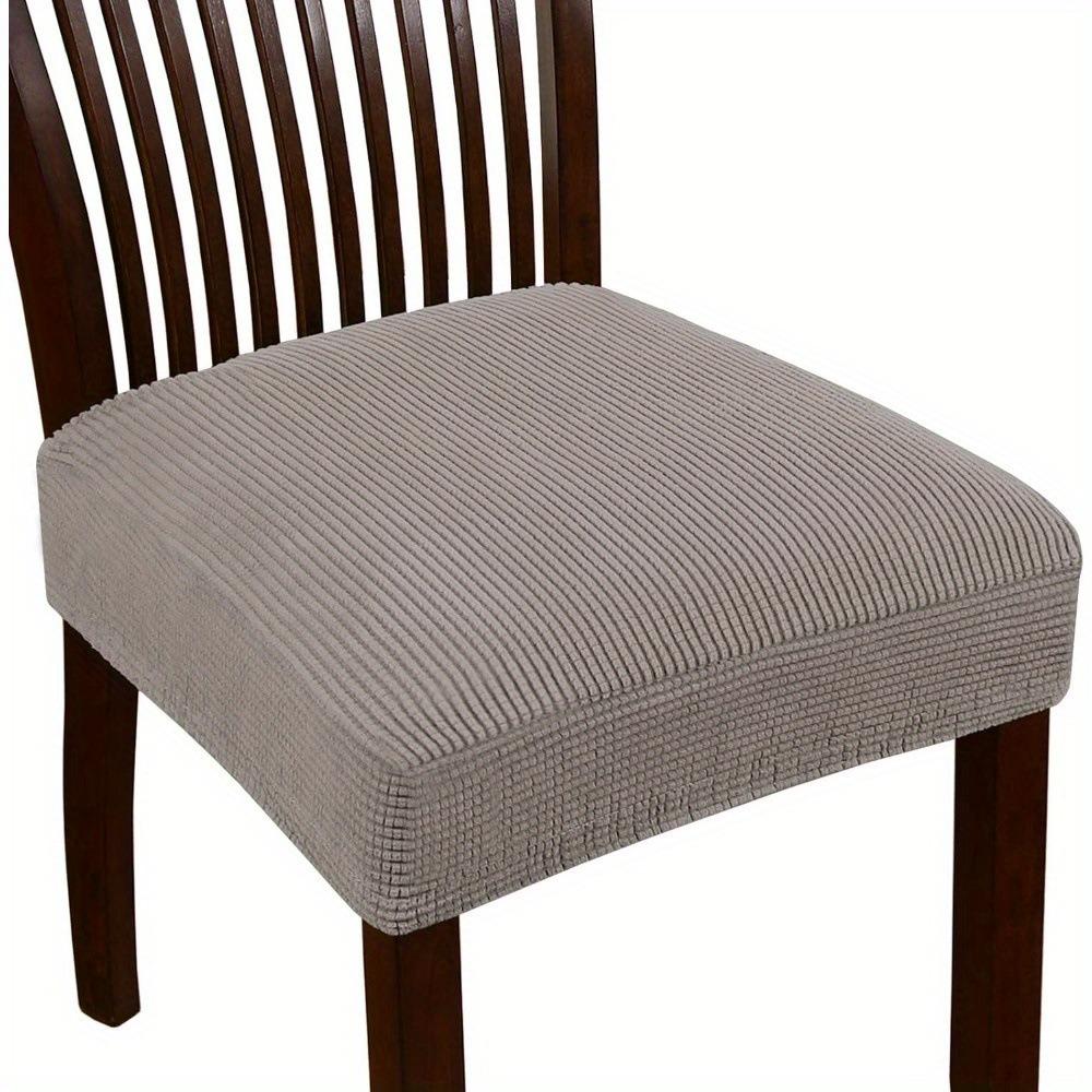 2 Piece Washable Jacquard Chair Seat Cover Anti-Dust Elastic Dining Chair Seat Slipcover Breathable Removable