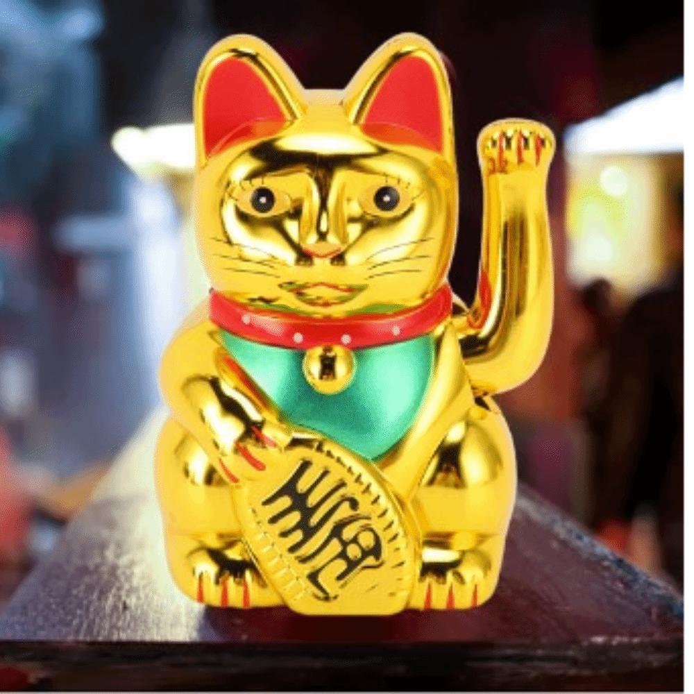 Plastic Feng Shui Fortune Cat golden Home Auspicious Decor Restaurant & Hotel Decor