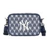 New MLB Monogram Collection Polyurethane Polyester Camera Bag, Shoulder Bag, Crossbody Bag Trumpets Unisex Marine Blue 32BGDM011-50N