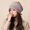 Gradient Color Beanies Skullies Knitted Drawstring Slouch Hat Fashion Bonnet Hat