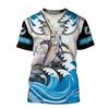Vintage T Shirt for Mens Fishing 3D Print Outdoor Sports Short Sleeve Top Casual Man's T-Shirt Loose Tee Graphic Men Clothing